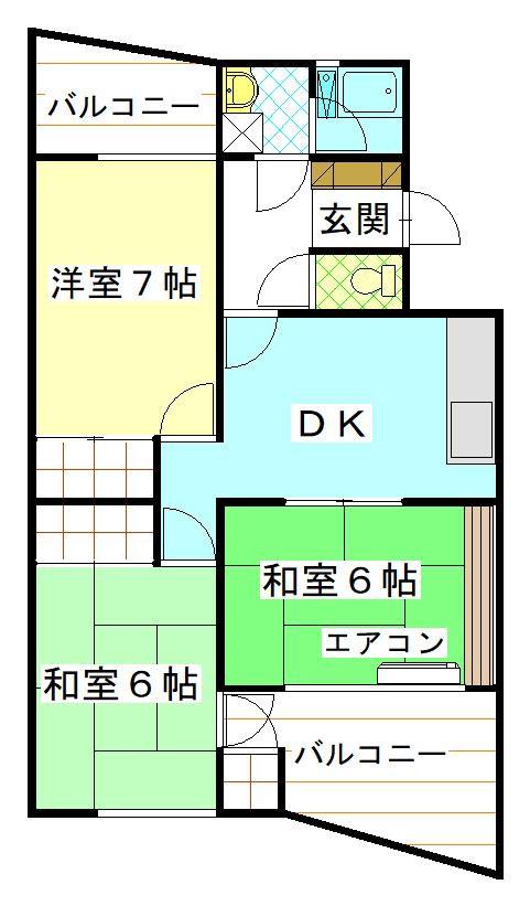 メゾンルミネA(3DK/4階)の間取り写真