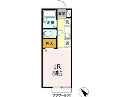 たかおか荘(1K/2階)の間取り写真