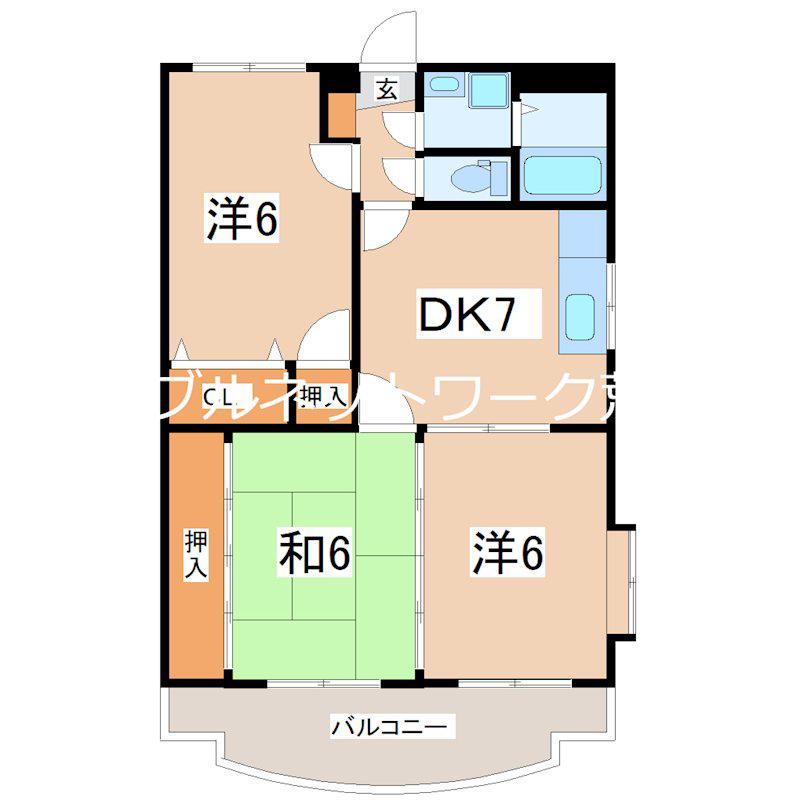 LBLD加治木(3DK/3階)の間取り写真