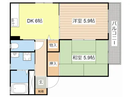 LACドミール(2DK/2階)の間取り写真