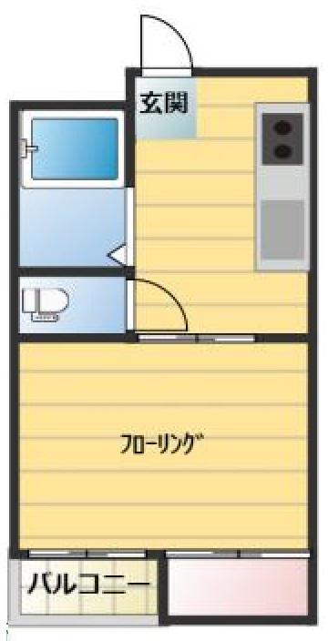 シルベーヌ大森(1K/1階)の間取り写真