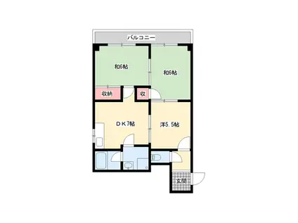 寿ハイツ(3DK/1階)の間取り写真