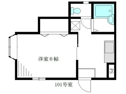 チェリーブロッサム(1K/1階)の間取り写真