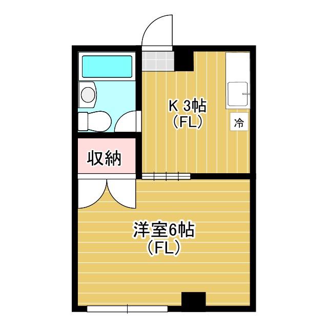 サンハイム(1K/1階)の間取り写真