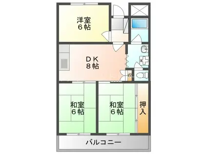 ホワイエ・アンノマエ(3DK/3階)の間取り写真