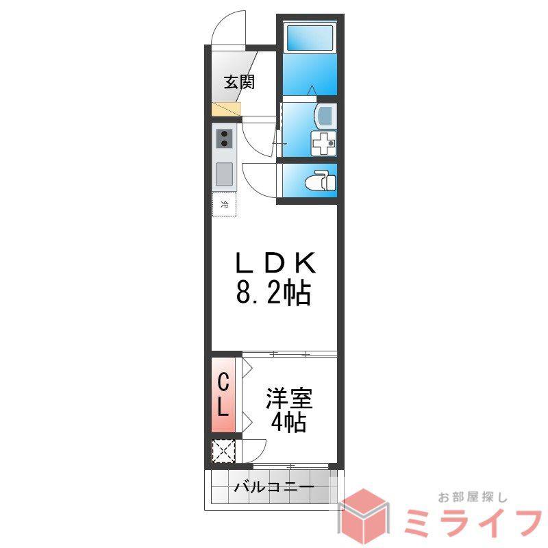 ジョイフル矢田(1LDK/2階)の間取り写真