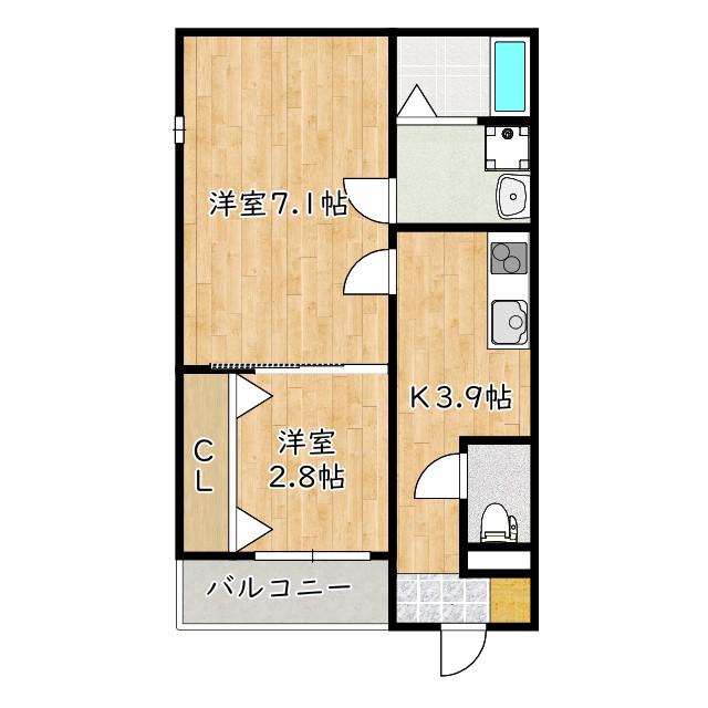FSTYLE天美東8丁目(1LDK/3階)の間取り写真