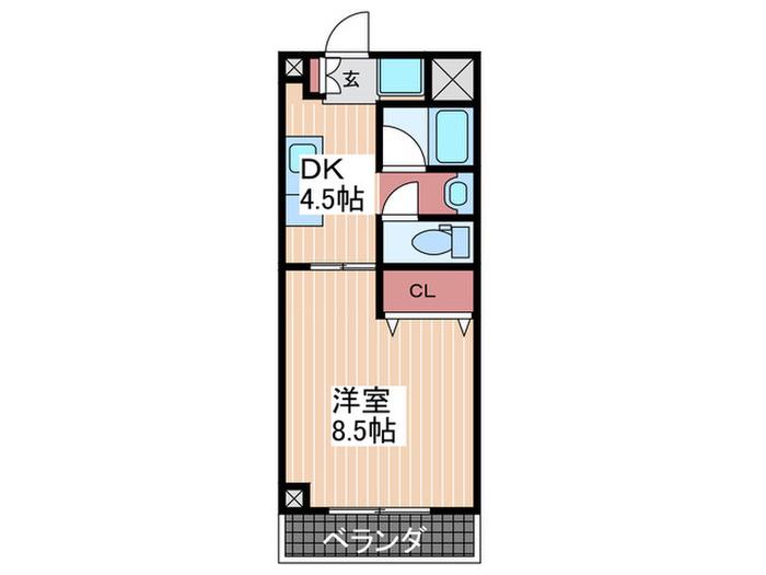 阿賀イレブンハイツ(1K/2階)の間取り写真
