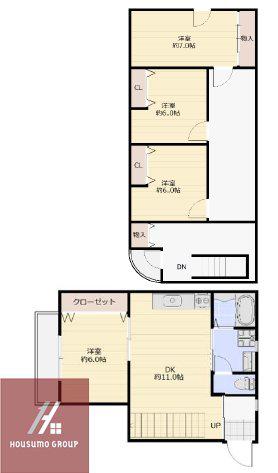 パームガーデン城北(4LDK/2階)の間取り写真