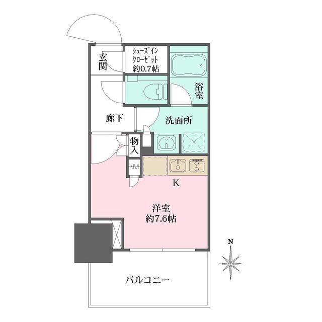 大崎ステーションレジデンス(ワンルーム/15階)の間取り写真