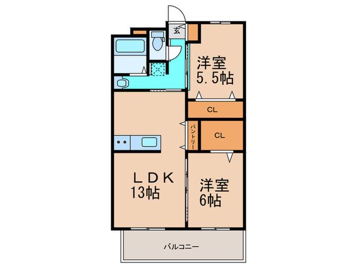 MITTE(2LDK/2階)の間取り写真