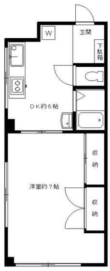 早川ビル(1DK/3階)の間取り写真