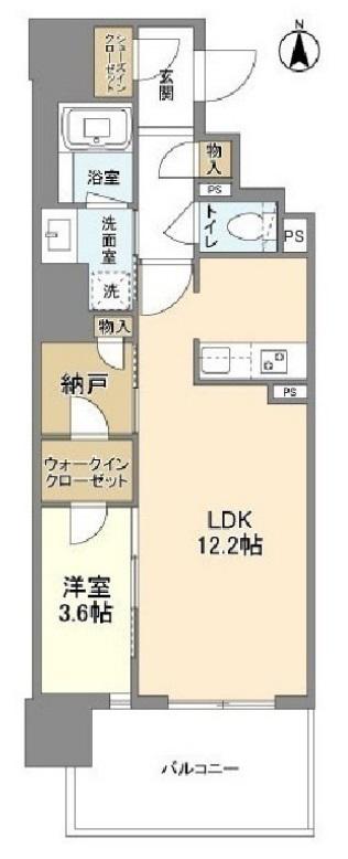 RJRプレシア南堀江(1SLDK/4階)の間取り写真