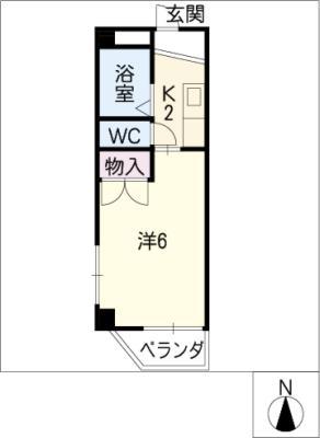 アビニヨン今伊勢(1K/4階)の間取り写真