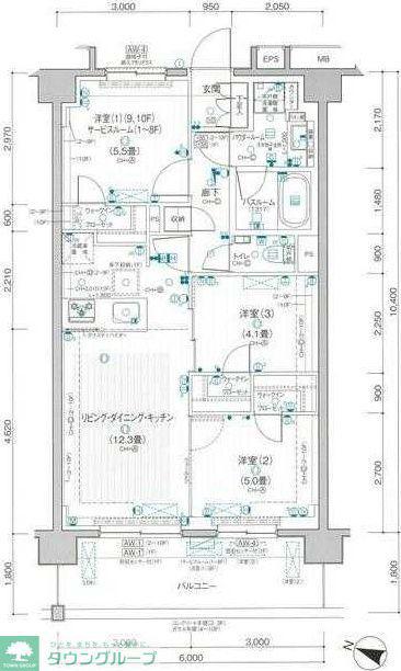 パレステージ茅ヶ崎II(3LDK/10階)の間取り写真