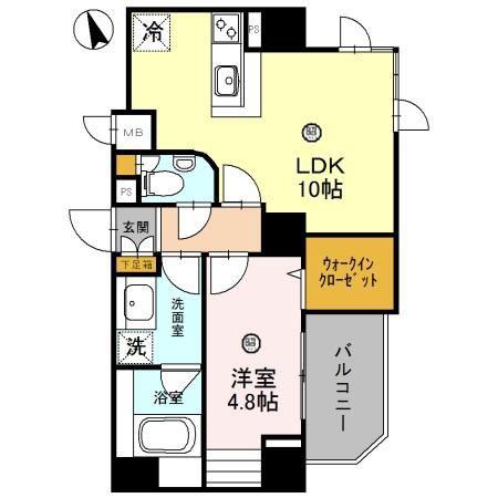プレミアム菱屋西(1LDK/8階)の間取り写真