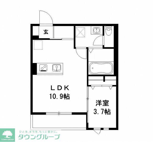 ラシーネベルズ千葉(1LDK/2階)の間取り写真
