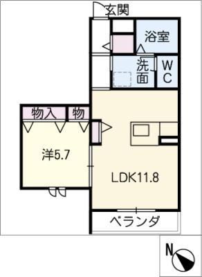クレールカルチェVII(1LDK/3階)の間取り写真
