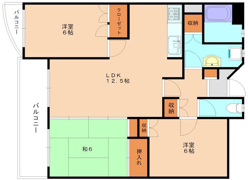 ステーション95(3LDK/2階)の間取り写真