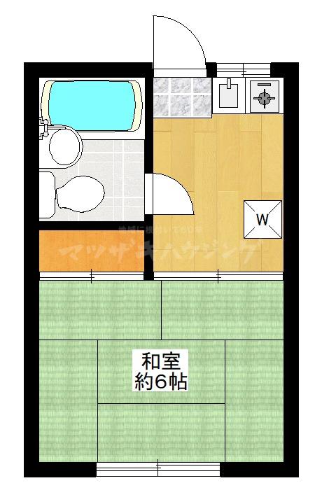 ハイツ西川(1K/2階)の間取り写真