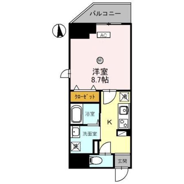 GRANPINO内淡路(1K/7階)の間取り写真
