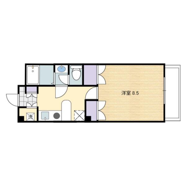 シティーマンション鳳凰(1DK/3階)の間取り写真