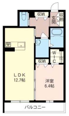 CRADLE(1LDK/1階)の間取り写真