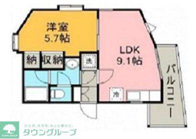 ル・パラディ坂戸(1LDK/4階)の間取り写真