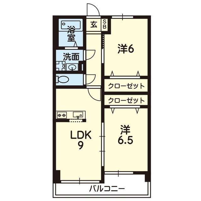 ダイナシティ光(2LDK/2階)の間取り写真