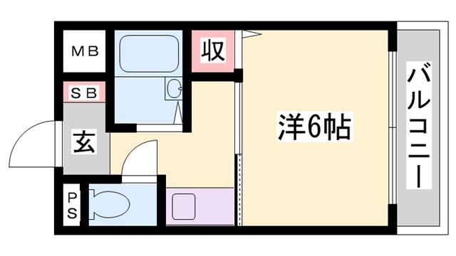 サンドミール(1K/4階)の間取り写真