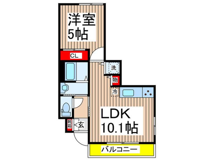 アポロ富藤III(1LDK/1階)の間取り写真