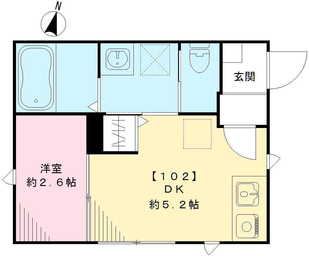 CASA OLIVA カーサオリーヴァ(1DK/1階)の間取り写真