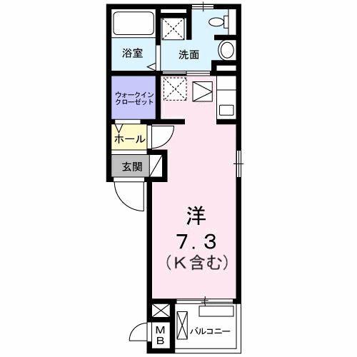 アクシズ(ワンルーム/1階)の間取り写真