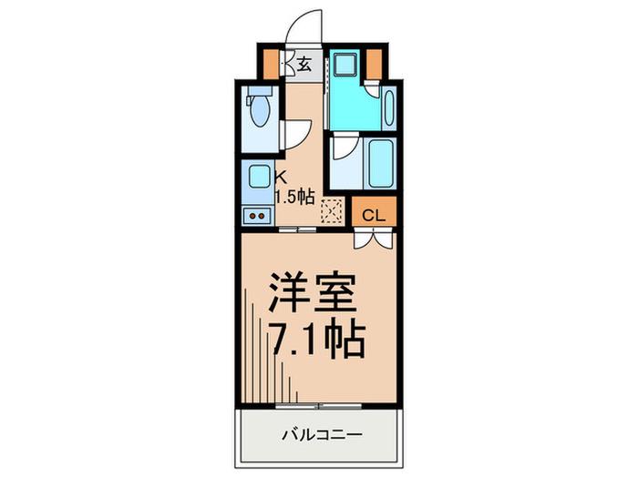パークフラッツ渋谷代官山(1K/3階)の間取り写真