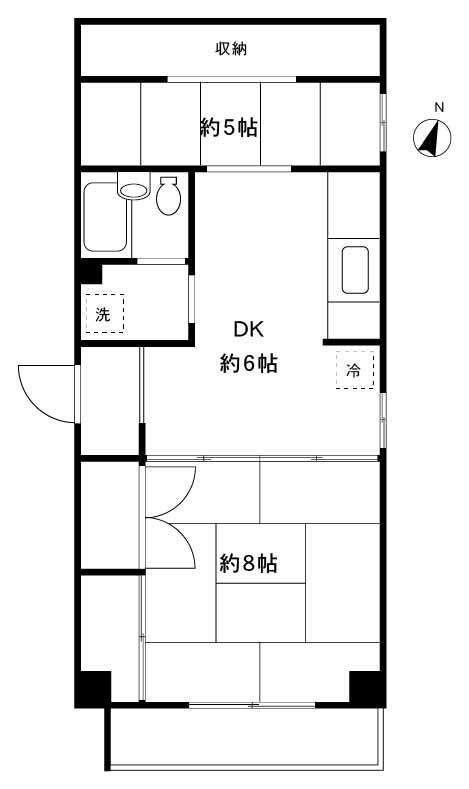 DRホームズ三鷹I(2DK/3階)の間取り写真