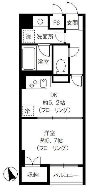 スプリーム九段(1DK/5階)の間取り写真