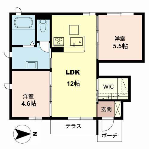ブル・ナーヴェ(2LDK/1階)の間取り写真