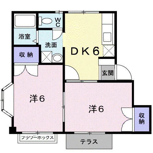 コーポ二幸(2DK/1階)の間取り写真