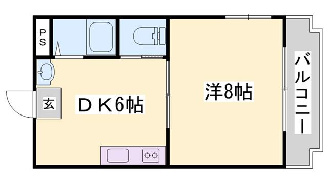 メゾン・オバタ(1DK/1階)の間取り写真