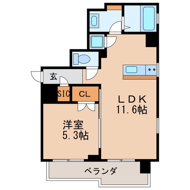SK BUILDING-501(1LDK/4階)の間取り写真