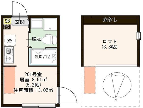 KUBO小岩(ワンルーム/2階)の間取り写真