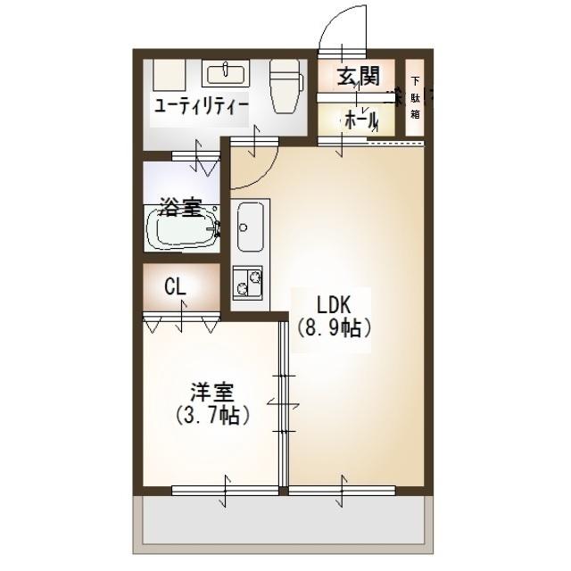 ヴォーグI(1LDK/1階)の間取り写真