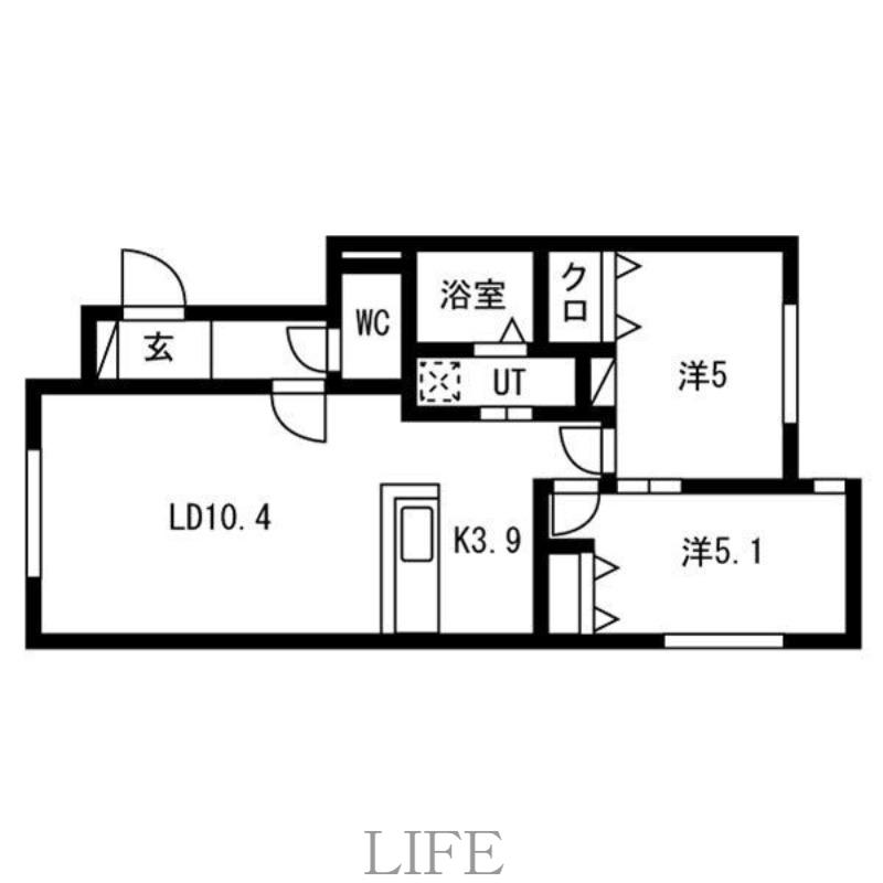 NRJニシオカ(2LDK/1階)の間取り写真