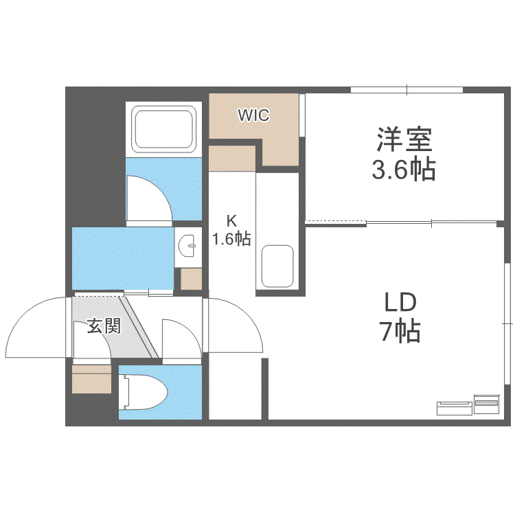 RED BEANS(1LDK/4階)の間取り写真