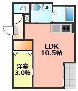 JACK HIGASHIAJIMAI(1LDK/2階)の間取り写真