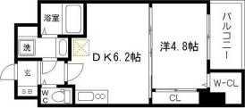 SEST新大阪(1DK/6階)の間取り写真