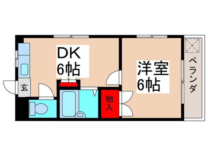 レターマンション(1DK/2階)の間取り写真