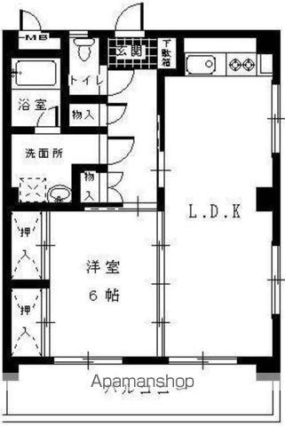 コーポナガトモII(1LDK/3階)の間取り写真