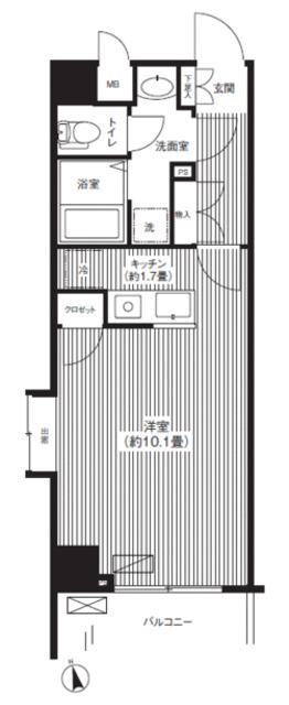 MAISON SEIGEN III(1K/4階)の間取り写真