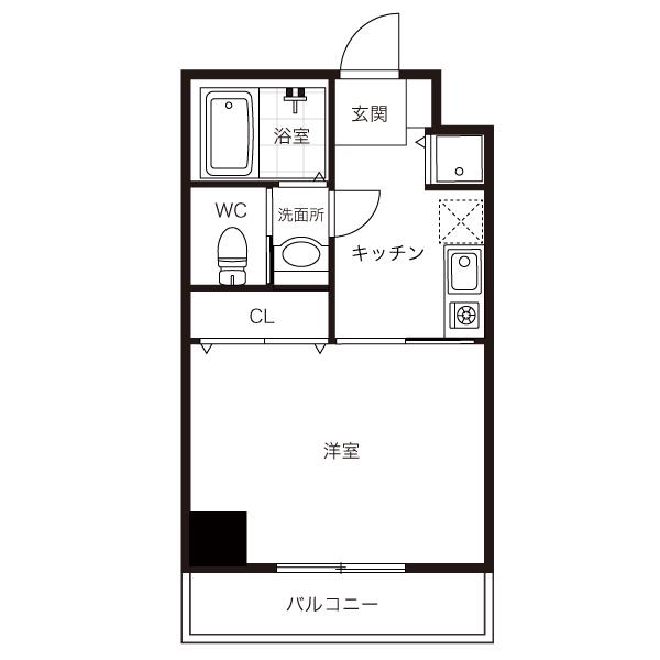 DELCCS大森(1K/6階)の間取り写真